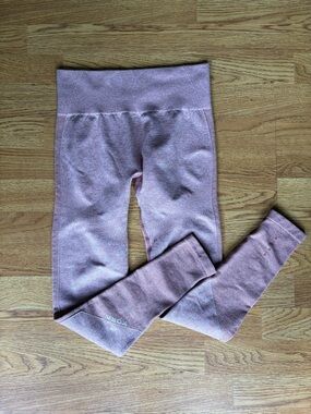 Kora Acta pink mauve seamless leggings stretchy high waist contour performance S